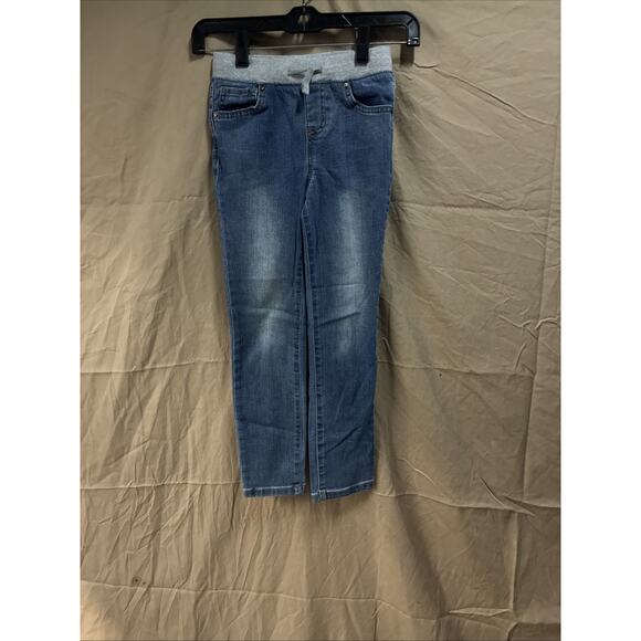 Cat & Jack Girls Pull-On Jeans, Dark Wash Denim Size 6X, Stretch Waistband - Picture 1 of 3